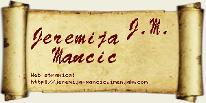 Jeremija Mančić vizit kartica